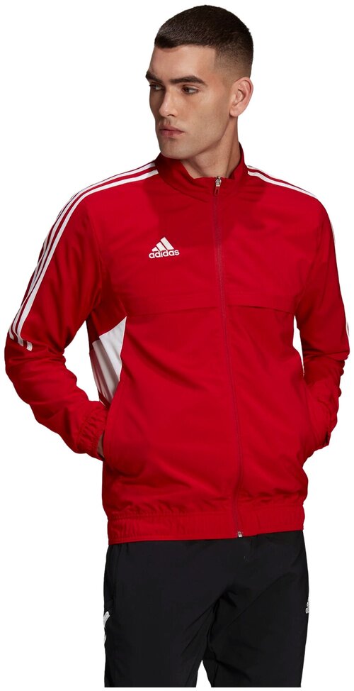 Олимпийка adidas, силуэт прилегающий, размер LT, красный