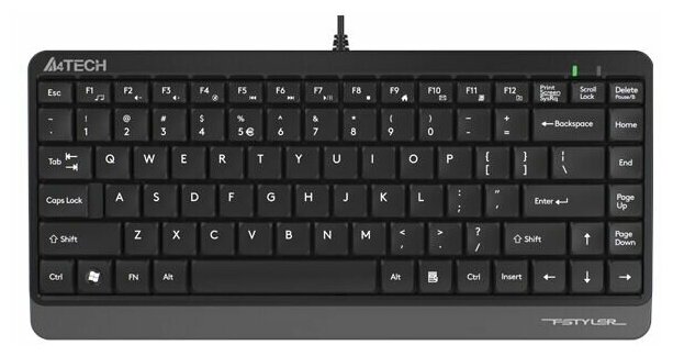 Клавиатура A4Tech FK11, мембранная, проводная, USB, серый