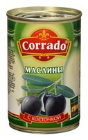 Corrado Маслины с косточкой в рассоле, жестяная банка 300 г