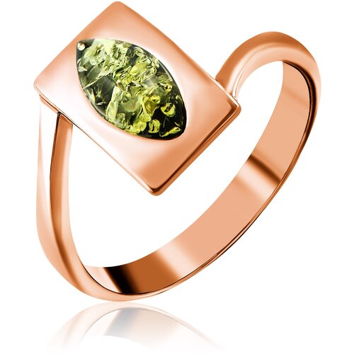 фото Кольцо diamant online, золото, 585 проба, янтарь, размер 18.5, оранжевый