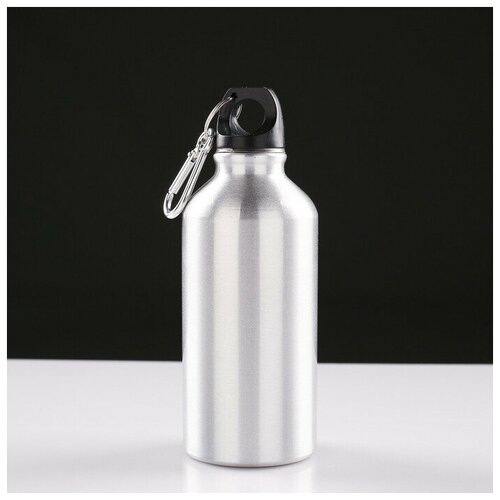 Фляжка-бутылка фигурная с карабином, 350 мл, 304 сталь