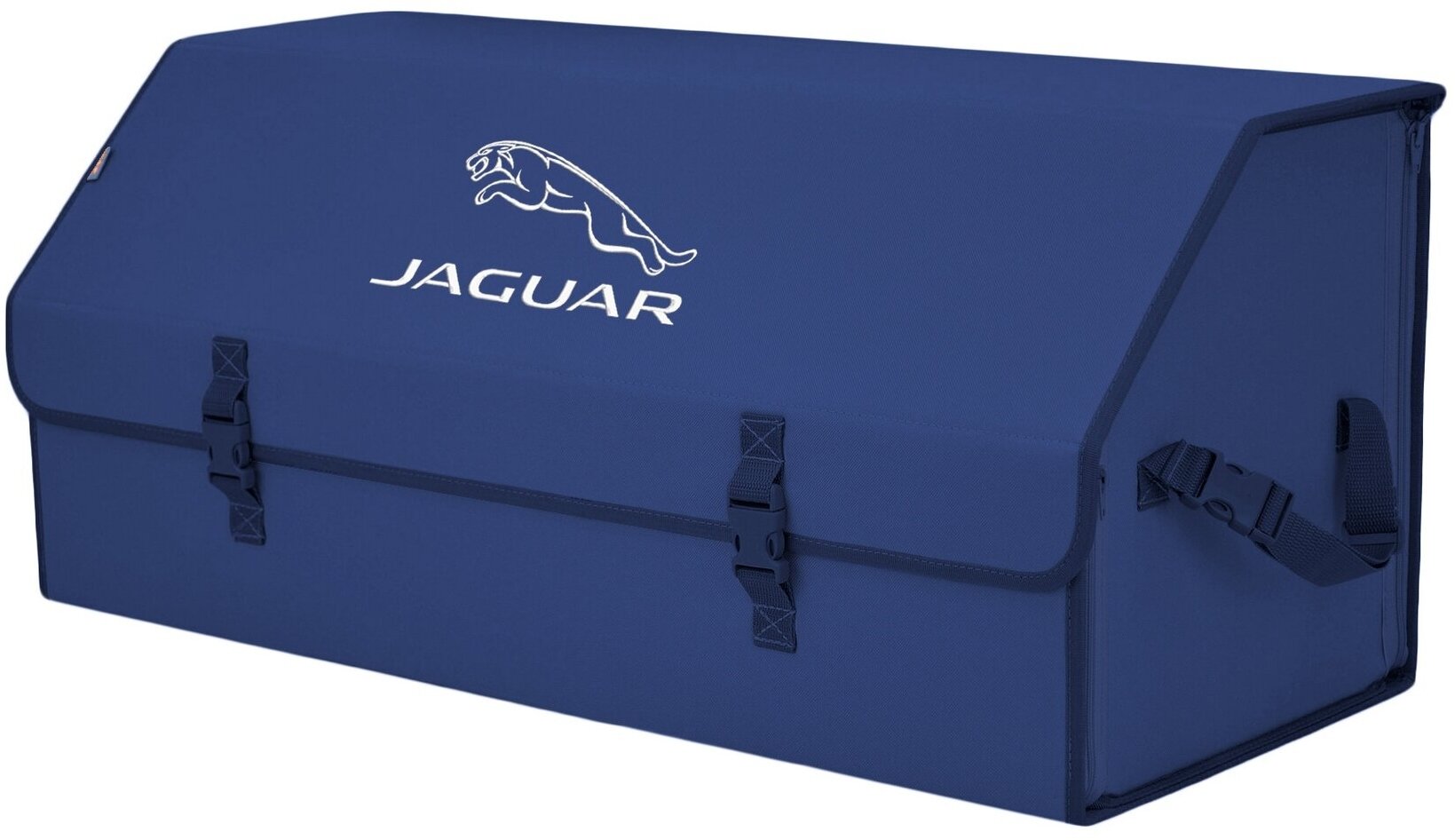 Органайзер-саквояж в багажник "Союз" (размер XXL). Цвет: синий с вышивкой Jaguar (Ягуар).