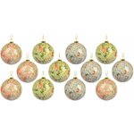 Набор ёлочных шаров цветы барокко, пластик, 10 см (упаковка 24 шт.), Koopman International APF478580 - изображение