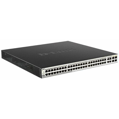 Настраиваемый L2 коммутатор D-Link DGS-1210-52MPF3A с 48 портами 101001000Base-T и 4 комбо-портами 1001000Base-TSFP 48 портов PoE 8023afat PoE-бюджет 370 Вт 66200₽