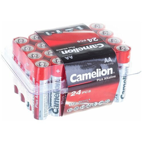 батарейка aa camelion alkaline plus lr6 lr6 pb24 24 штуки Батарейки CAMELION LR 6 Plus Alkaline PB-24 (LR6-PB24, батарейка,1.5В)