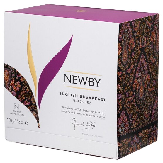 Чай черный Newby English breakfast в пакетиках, 50 пак. / пакетированный черный чай / Английский завтрак / Индия, Кения, Цейлон / Ассам, Кенийский, Цейлонский чай - фотография № 2