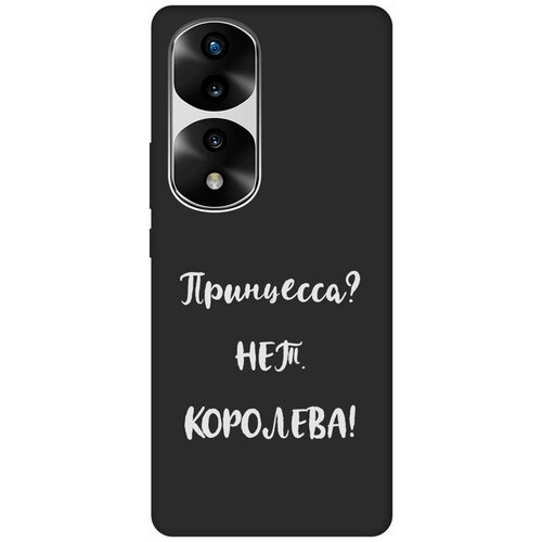 Матовый Soft Touch силиконовый чехол на Honor 70 Pro / Honor 70 Pro+ / Хонор 70 / 70 Про Плюс с 3D принтом Princes? W черный матовый soft touch силиконовый чехол на honor 70 хонор 70 с 3d принтом princes w черный