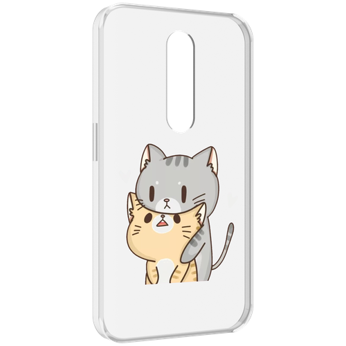 Чехол MyPads любящие-коты для Motorola Moto X Force (XT1585 / XT1581) задняя-панель-накладка-бампер