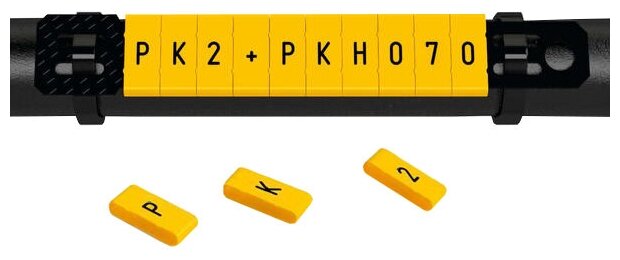 Маркеры однознаковые Partex PK-2 для держателей PKH и POH символ "/" желтый/черный (пачка 100 шт.) {PK+20004AV40./}