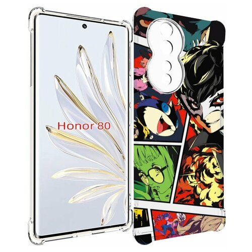 Чехол MyPads Persona 5 art для Honor 80 задняя-панель-накладка-бампер чехол mypads persona 5 art для honor magic 5 pro задняя панель накладка бампер