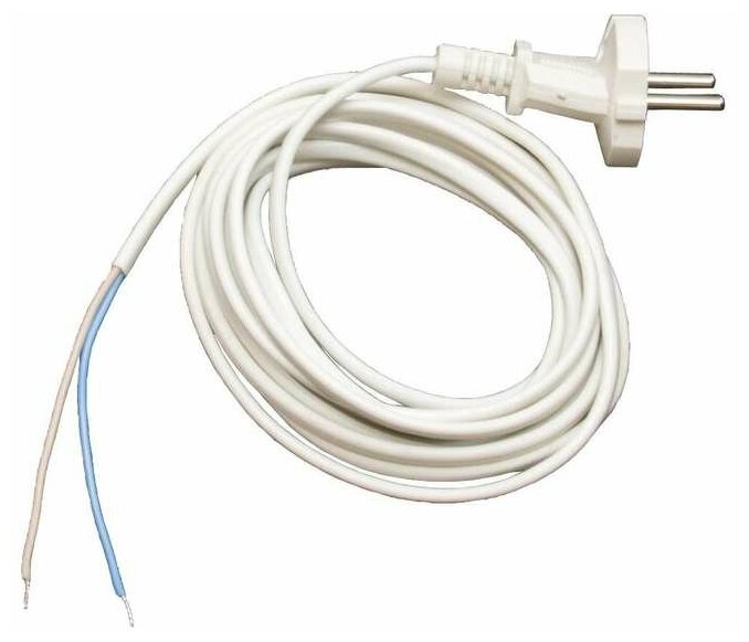 фото Шнур с электр. вилкой (ПВС-ВП 2х0.75) 2.2м бел. UNIVersal 9632166