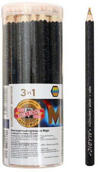 Карандаш с многоцветным грифелем Koh-I-Noor "Magic Neon", утолщенный, заточен., цена за штуку, 245670 - фотография № 6