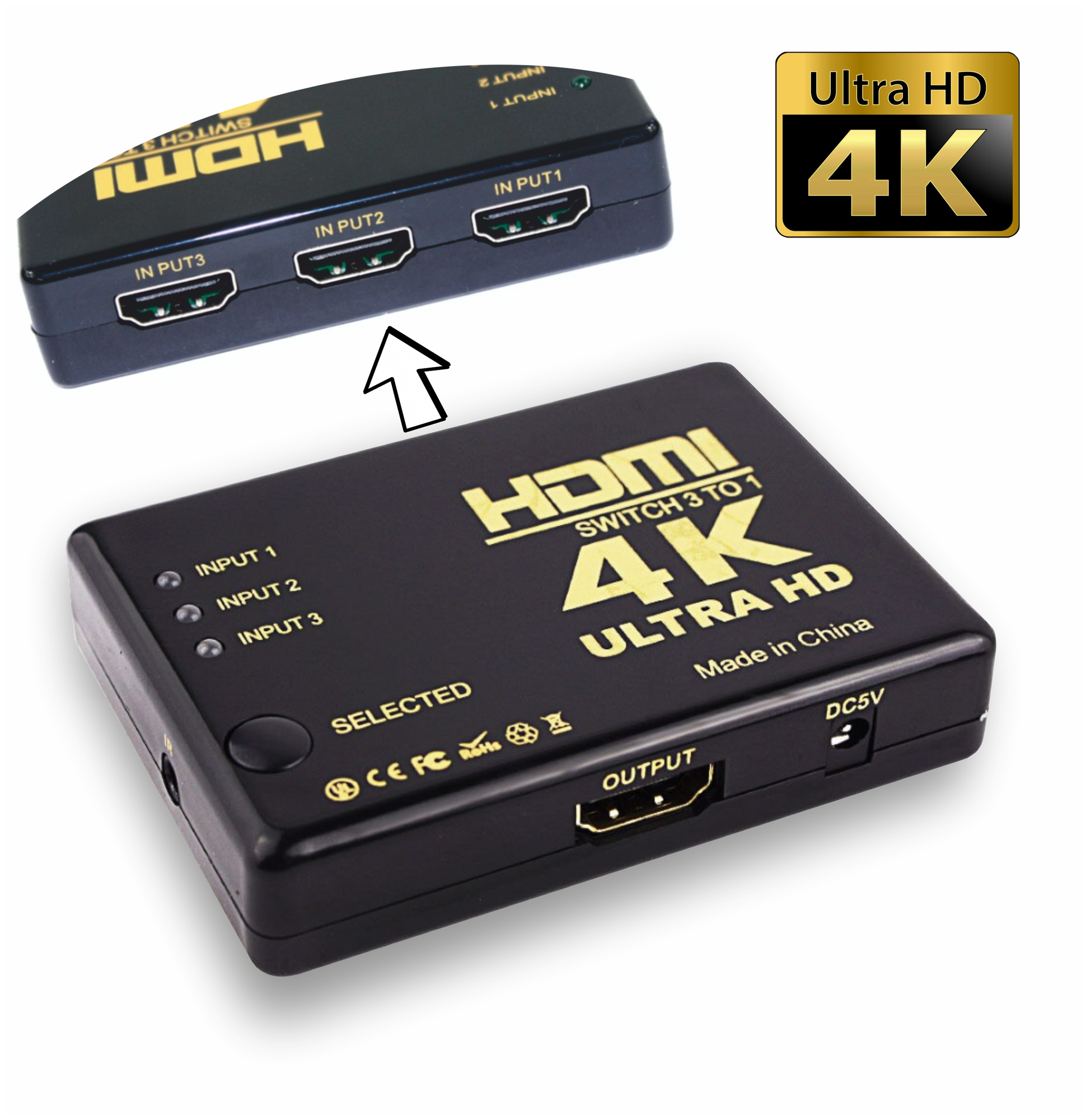 Разветвитель HDMI 3 в 1/ HDMI концентратор switch свитчер сплиттер 4К