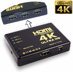 Разветвитель HDMI 3 в 1/ HDMI концентратор, switch, свитчер, сплиттер 4К