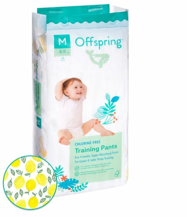 Подгузники-трусики Offspring "Лимоны" M, 6-11кг, 42шт. - фото №15