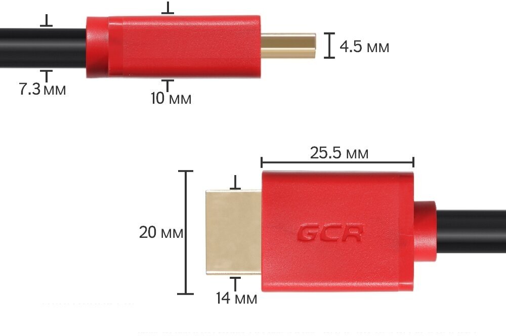 Кабель GCR HDMI - HDMI (GCR-HM401), 0.3 м, красный - фотография № 6