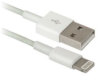 Кабель Defender USB - Apple Lightning (ACH01-03H) 1 м белый