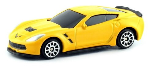 1:64 Машина металлическая RMZ City Chevrolet Corvette C7, цвет желтый матовый Uni-Fortune Toys 344033SM(E)