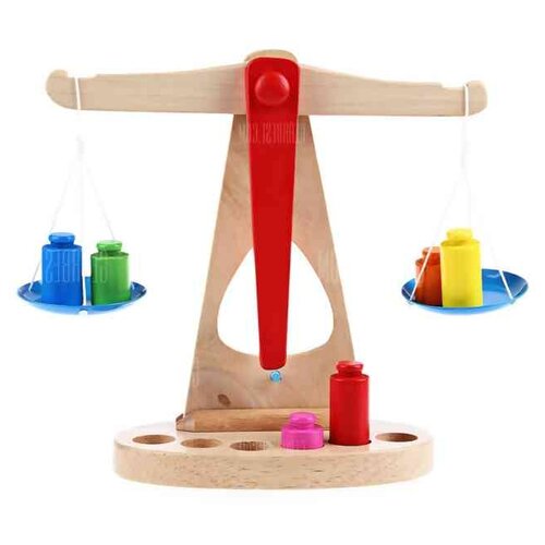 фото Развивающая игрушка abtoys деревянные весы баланс pt-00924 бежевый/красный