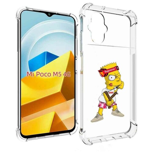 Чехол MyPads модный-барт-симпсон для Xiaomi Poco M5 задняя-панель-накладка-бампер