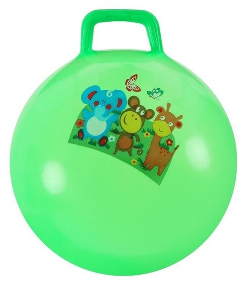 Гимнастический мяч с ручкой (попрыгун) Девчонки и Мальчишки, d=50 см (зеленый)