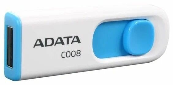 Флэш-накопитель A-DATA USB2 32GB, белый/голубой