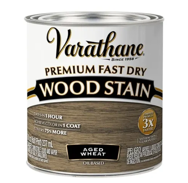 Varathane Premium Fast Dry Wood Stain тонирующее прозрачное масло для дерева (спелая пшеница, 0,236 л)