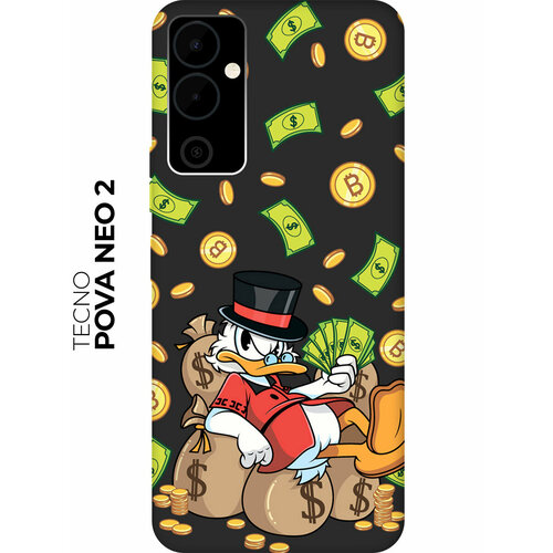 Матовый чехол Rich Scrooge для Tecno Pova Neo 2 / Техно Пова Нео 2 с 3D эффектом матовый чехол rich scrooge для tecno pova 5 техно пова 5 с 3d эффектом желтый