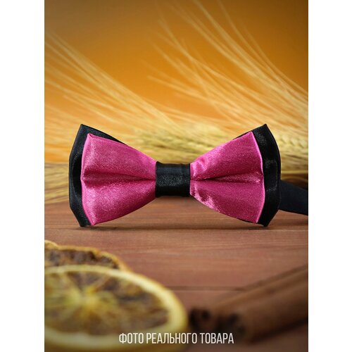 Галстук 2beMan, розовый галстук бабочка для мальчика для девочки детская атласная фиолетовая в черном