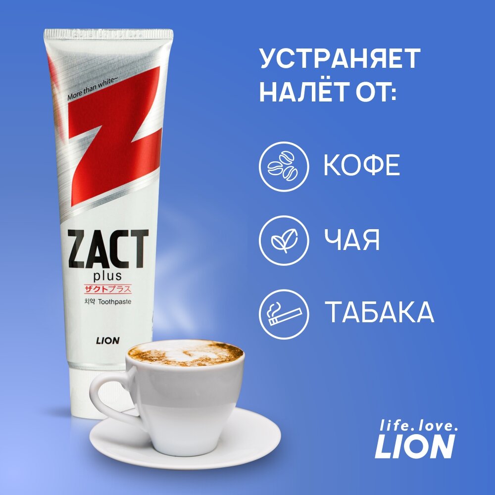 Cj Lion Zact Lion Зубная паста отбеливающая 150 г (Cj Lion, ) - фото №8
