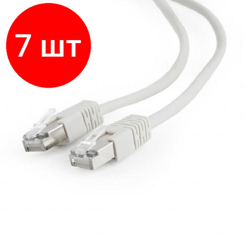 Комплект 7 штук, Патч-корд FTP Cablexpert PP22-1m кат.5e, 1м, серый комплект 7 штук патч корд ftp cablexpert pp22 1m кат 5e 1м серый