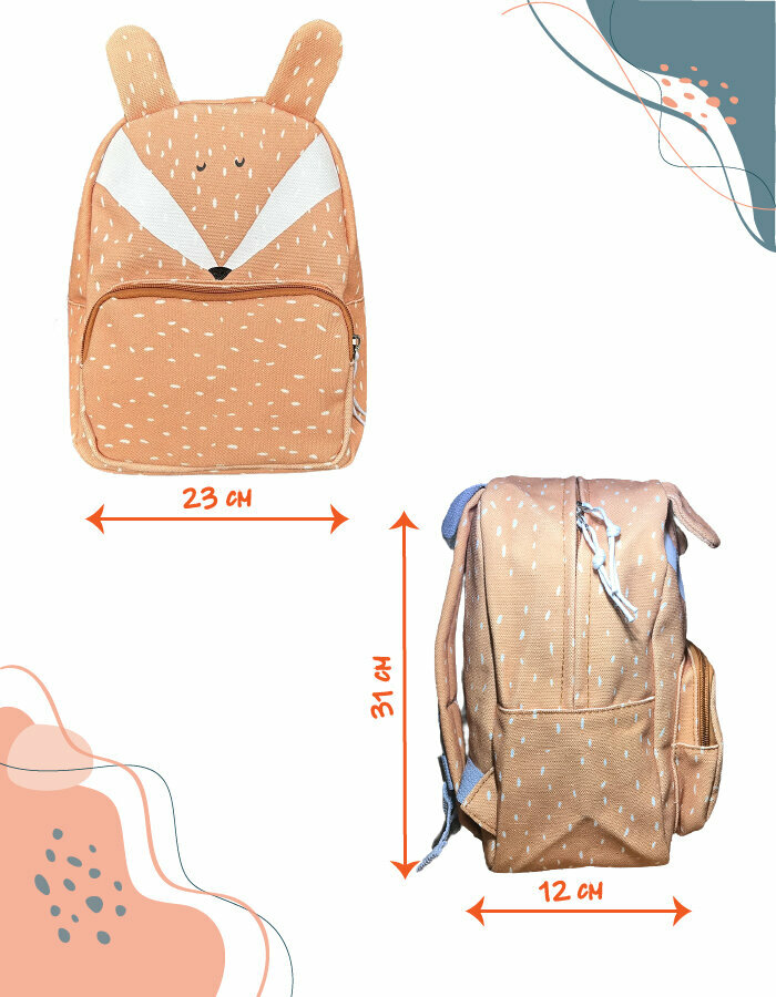 Рюкзак детский на молнии, тканевый, повседневный, «Лиса», «Лисичка», оранжевый
