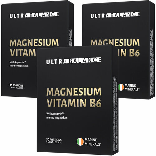 Магний В6 UltraBalance Магний + витамин В6 премиум в саше, Magnesium + Vitamin B6, 30 шт