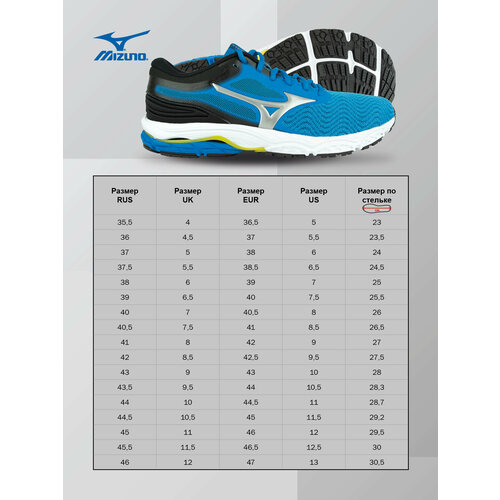 Кроссовки Mizuno, размер 11.5, синий