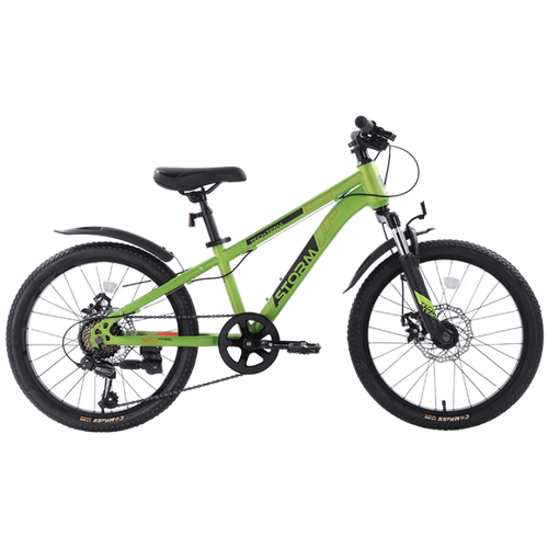 Подростковый горный велосипед TechTeam Storm 20 disc (2023), рама 11, зеленый