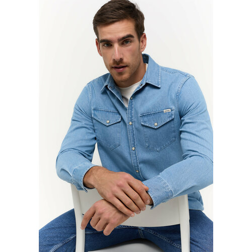 фото Рубашка mustang, размер s, синий