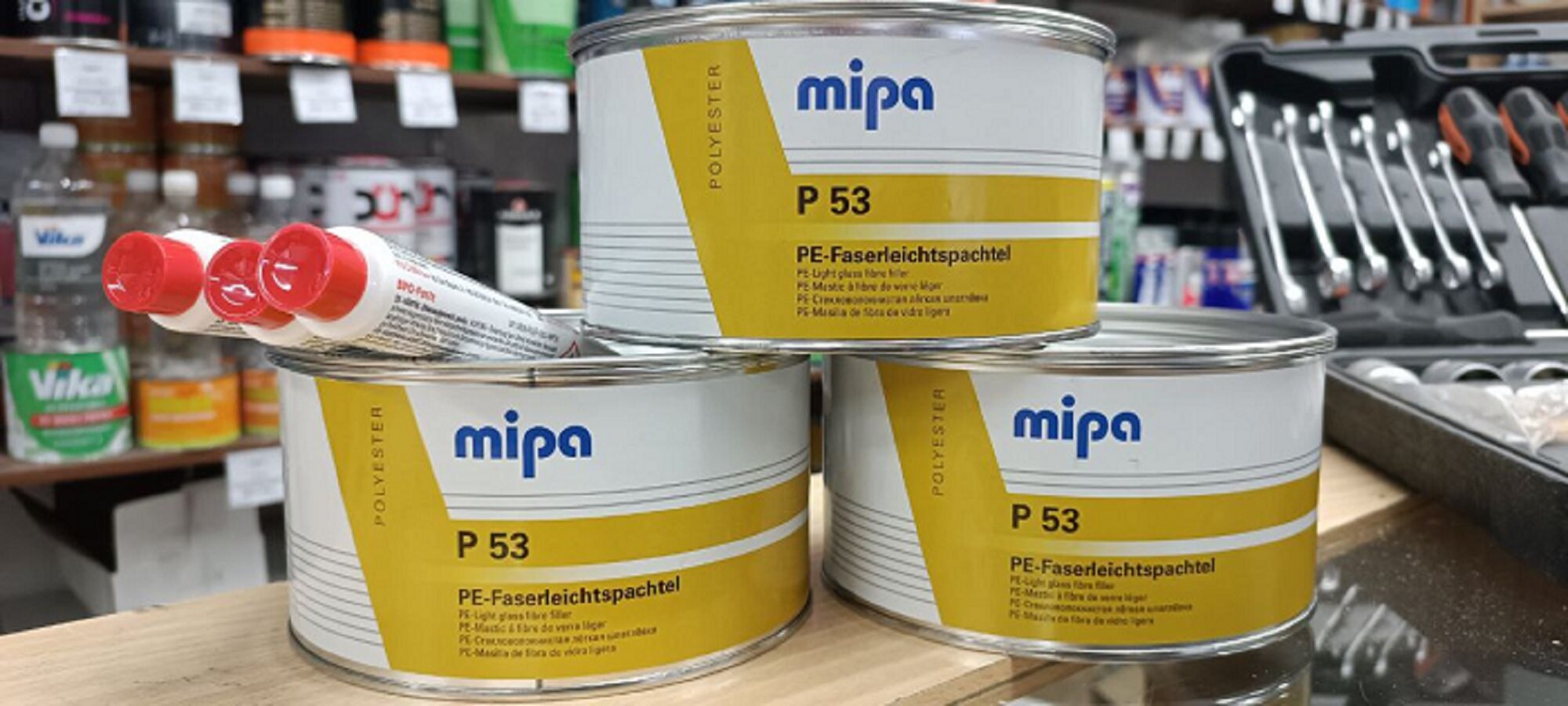 Mipa P53 Шпатлевка со стекловолокном легкая
