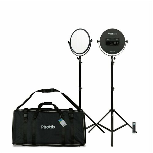 Комплект постоянного освещения с пультом д/у 100Вт 3200-5600K Nuada R3 II LED Light Twin Kit Set Phottix (81428)