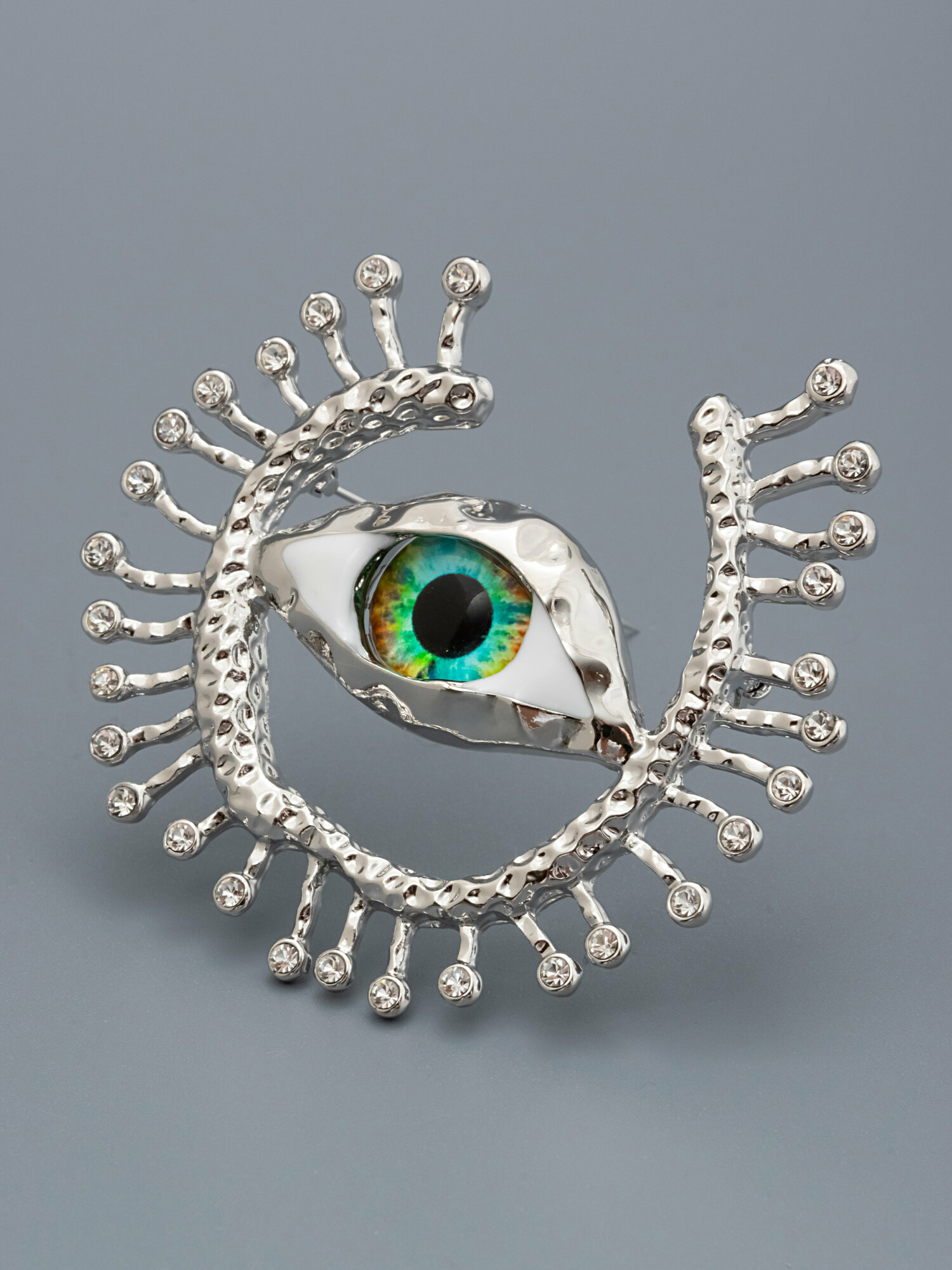 Брошь ЖемАрт, серебристый/белый — фото 1