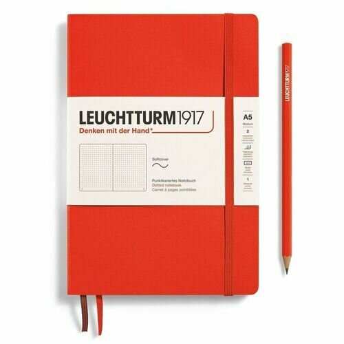 Блокнот Leuchtturm1917 Medium, A5, 61л, в точку, Лобстер блокнот leuchtturm1917 medium a5 125л в клетку лобстер