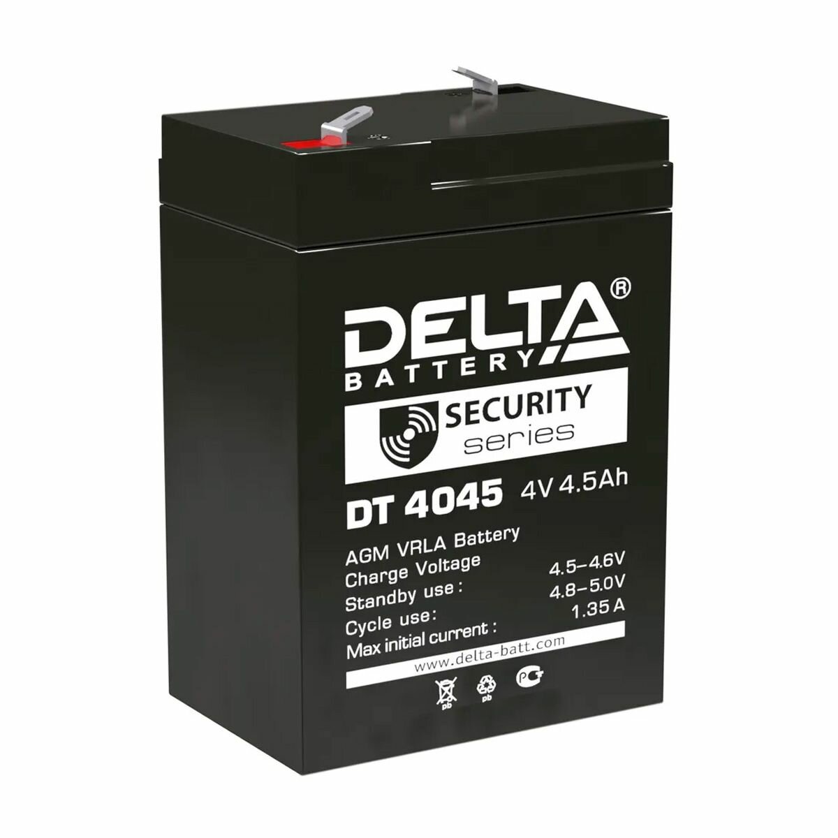 Аккумулятор свинцово-кислотный 4В 4,5Ah DT4045 Delta