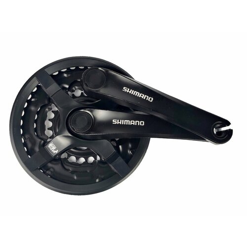 шатун со звездой shimano tourney fc ty501 24 34 42т 170мм Шатуны Shimano TY FC-TY301 24/34/42Т 170мм чёрные 580231