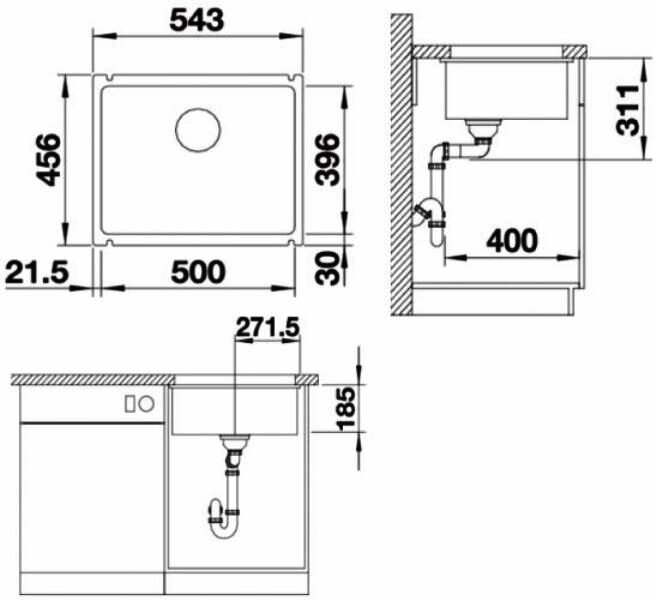 Мойка для кухни Blanco Subline 500-U Ceramic 523733 - фото №14