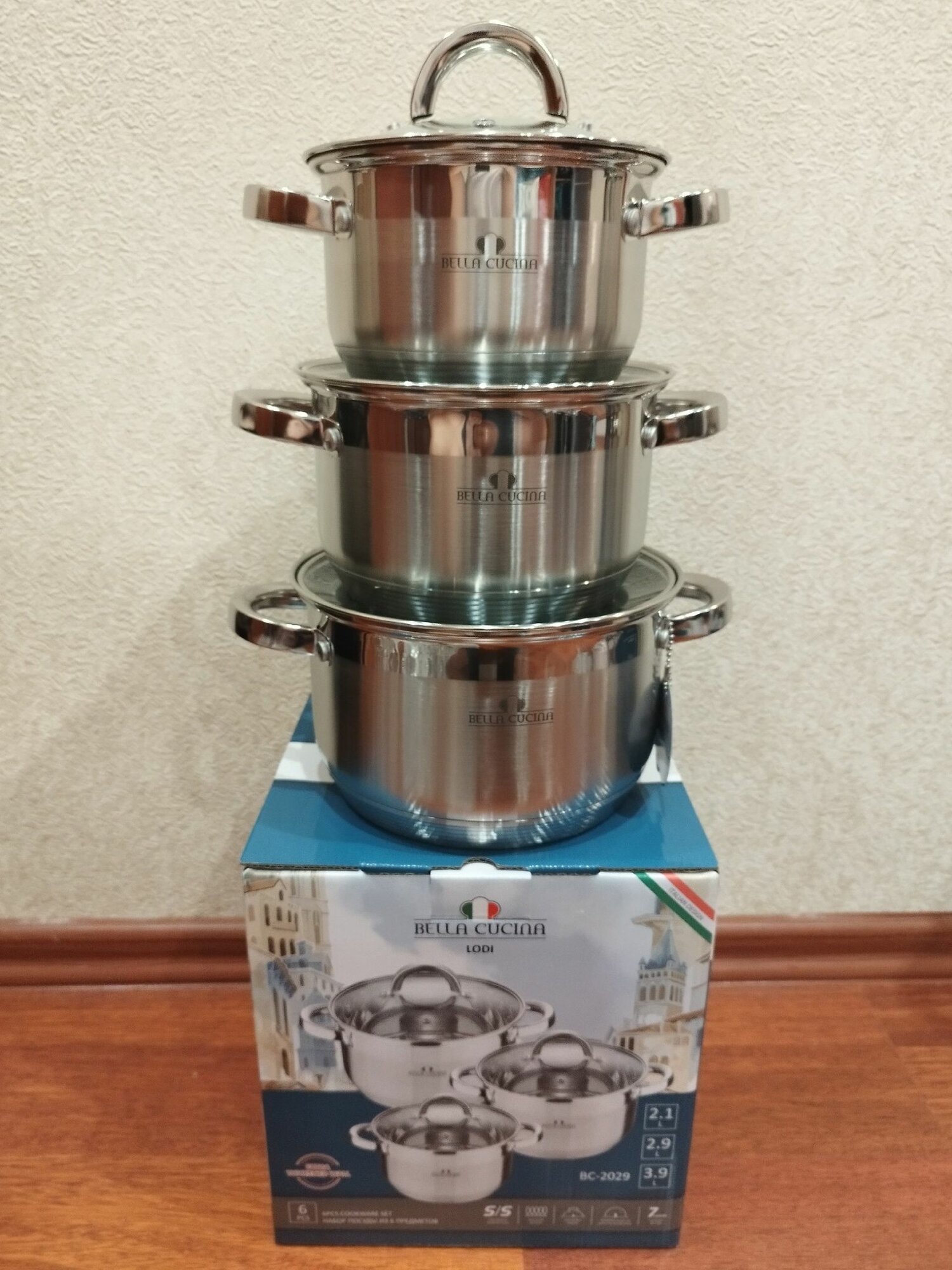 фото Набор кастрюль Bella Cucina 2.1л, 2.9л и3.9л