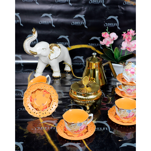 Чайный сервиз из костяного фарфора на 6 персон 250 мл