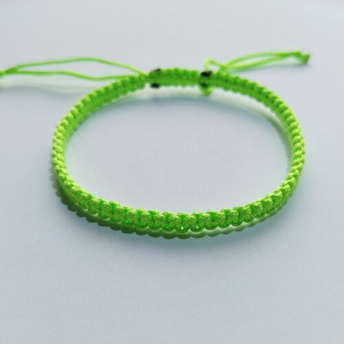 Плетеный браслет, 1 шт., диаметр 14 см, зеленый