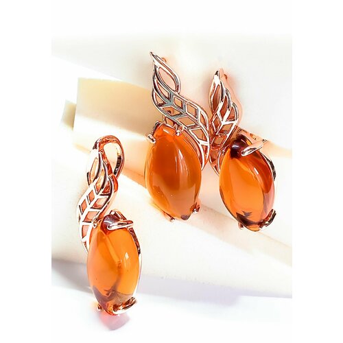 Комплект бижутерии Комплект Серьги женские и кулон подвеска 