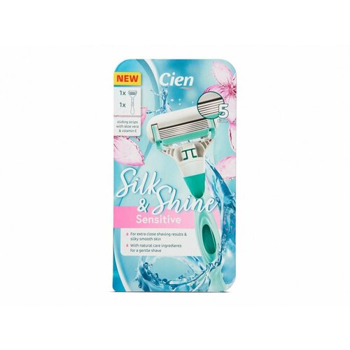 Бритвенный станок женский, c полоской из алоэ вера и витамином Е, Cien пять лезвий, Германия