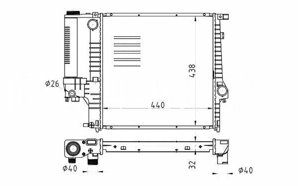 Радиатор охлаждения BMW 3 (E30 E36) 87-