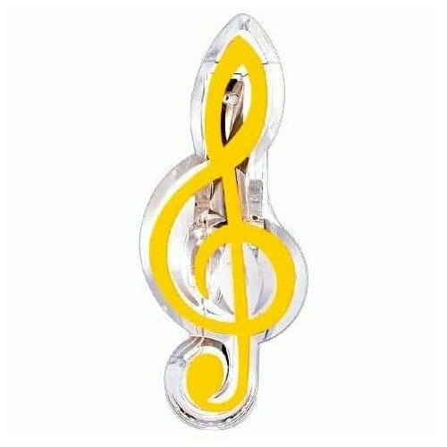 Зажим для нот PJ-003YW Скрипичный ключ сумка музыка сердце скрипичный ключ и ноты в сердце желтый